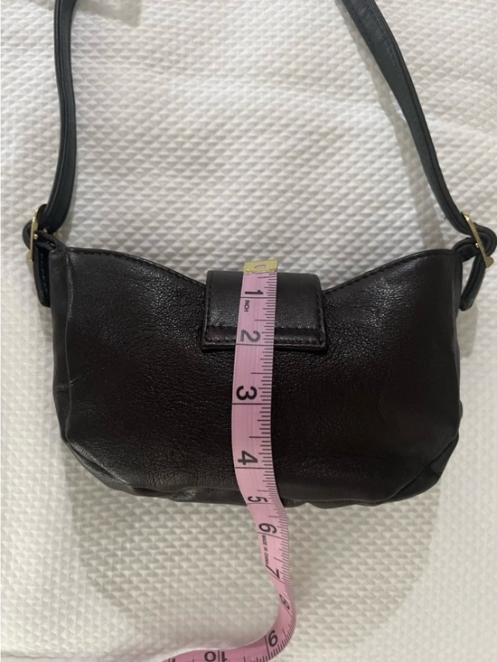 🩷 Mahogany, Gold Accent Baguette Mini Vintage Mini Leather Shoulder Bag Rare🩷